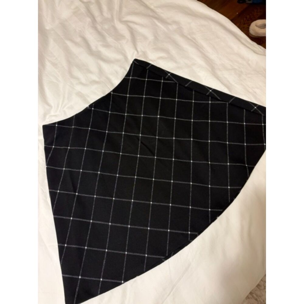 LOFT Black White Grid Pattern Skirt Women’s Geometric A‑Line (M)